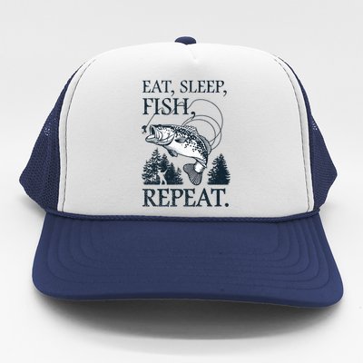 Eat Sleep Fish Repeat Trucker Hat