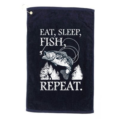 Eat Sleep Fish Repeat Platinum Collection Golf Towel