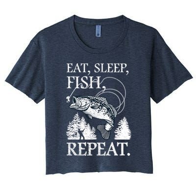 Eat Sleep Fish Repeat Crop Top