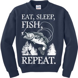 Eat Sleep Fish Repeat Kids Sweatshirt