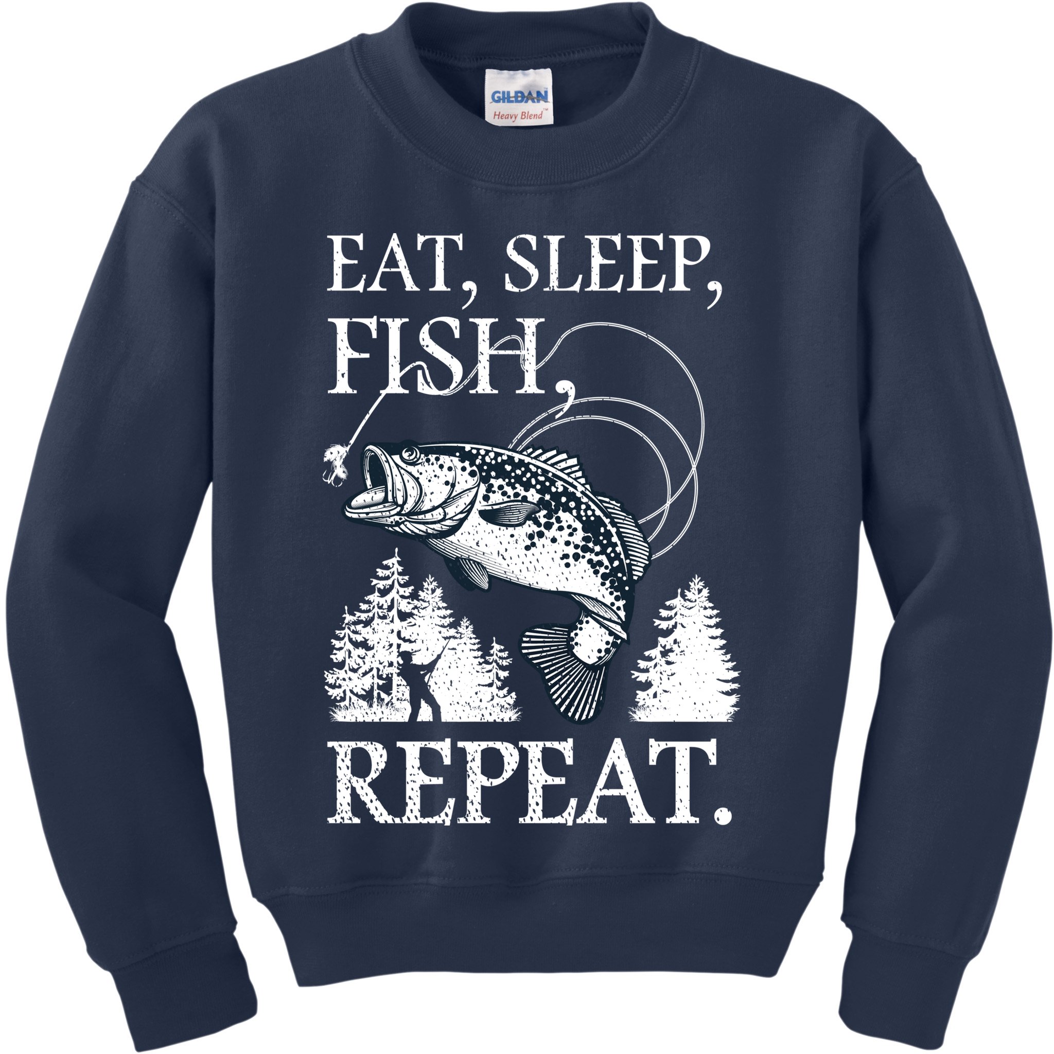 Eat Sleep Fish Repeat Kids Sweatshirt