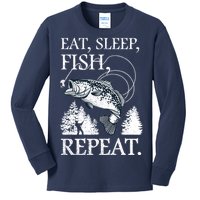 Eat Sleep Fish Repeat Kids Long Sleeve Shirt