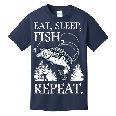 Eat Sleep Fish Repeat Kids T-Shirt