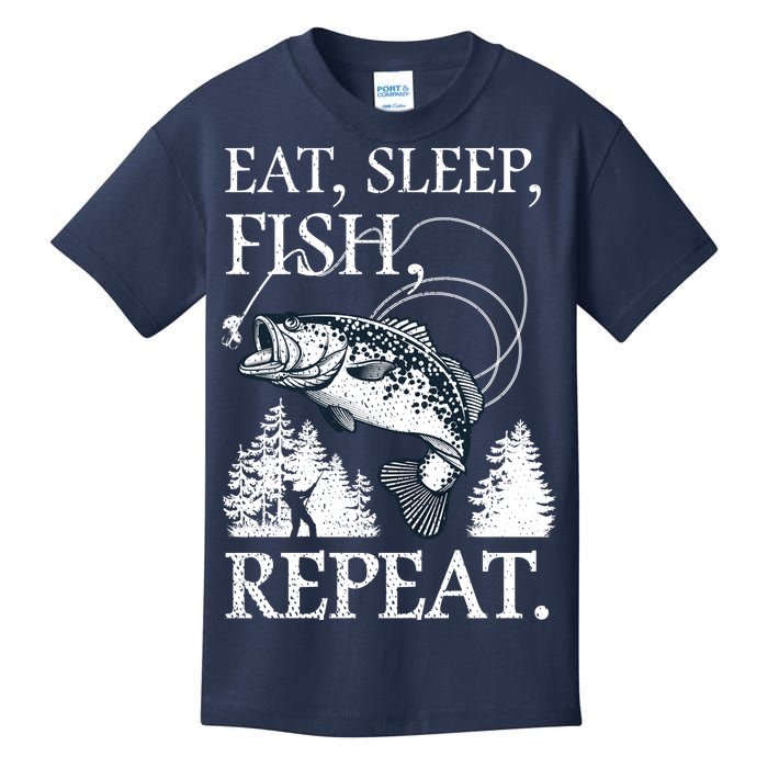 Eat Sleep Fish Repeat Kids T-Shirt