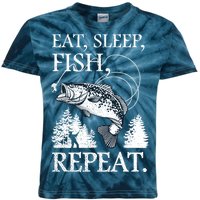 Eat Sleep Fish Repeat Kids Tie-Dye T-Shirt