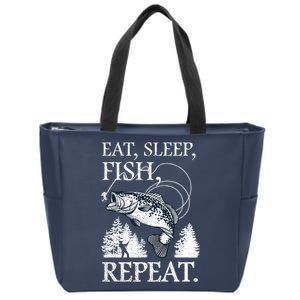 Eat Sleep Fish Repeat Zip Tote Bag