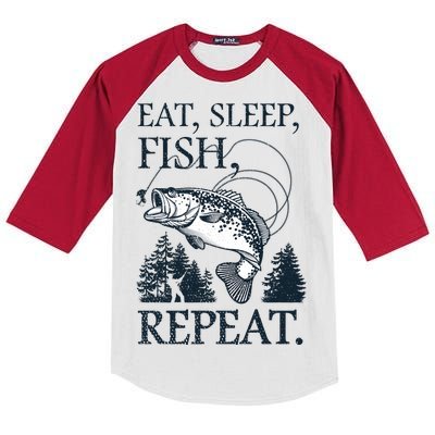 Eat Sleep Fish Repeat Kids Colorblock Raglan Jersey