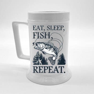 Eat Sleep Fish Repeat Beer Stein