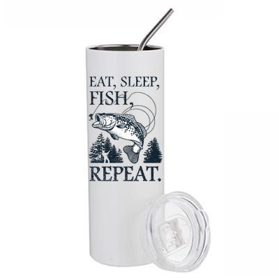 Eat Sleep Fish Repeat Stainless Steel Tumbler