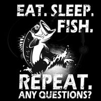 Eat Sleep Fish Repeat Any Questions Impact Tech Backpack