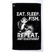 Eat Sleep Fish Repeat Any Questions Golf Towel