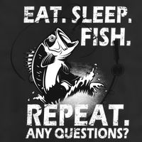 Eat Sleep Fish Repeat Any Questions Golf Towel