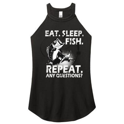 Eat Sleep Fish Repeat Any Questions Women's Perfect Tri Rocker Tank