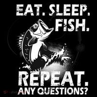 Eat Sleep Fish Repeat Any Questions Wool Snapback Cap
