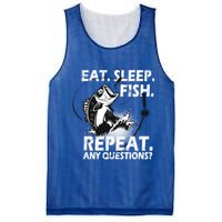 Eat Sleep Fish Repeat Any Questions Mesh Reversible Basketball Jersey Tank
