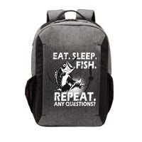 Eat Sleep Fish Repeat Any Questions Vector Backpack