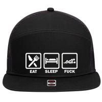 Eat Sleep Fuck 7 Panel Mesh Trucker Snapback Hat