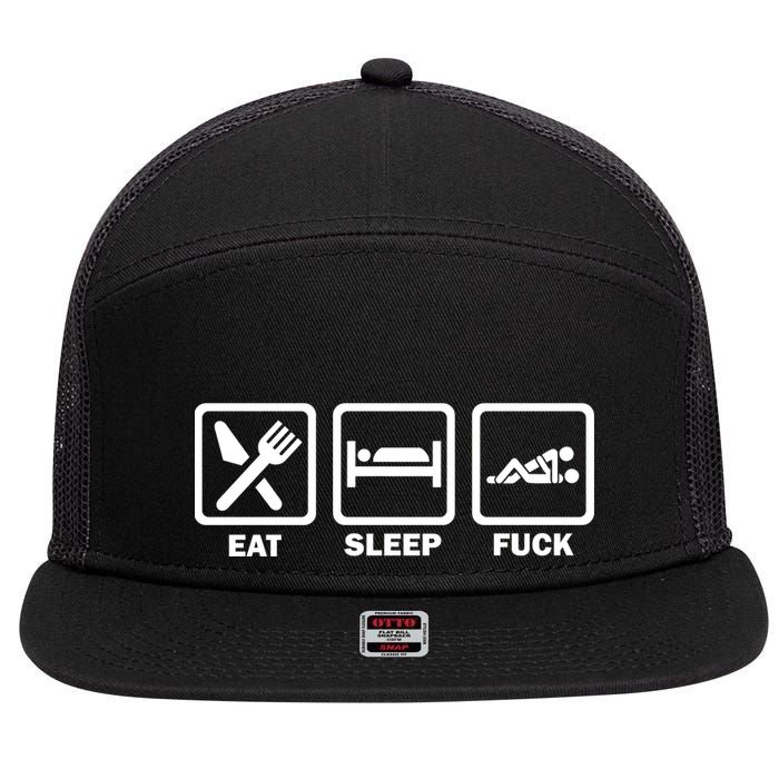 Eat Sleep Fuck 7 Panel Mesh Trucker Snapback Hat