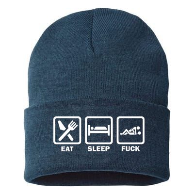 Eat Sleep Fuck Sustainable Knit Beanie