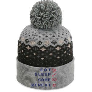 Eat Sleep Game Repeat The Baniff Cuffed Pom Beanie