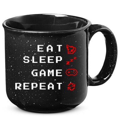 Eat Sleep Game Repeat 15oz Campfire Ceramic Mug