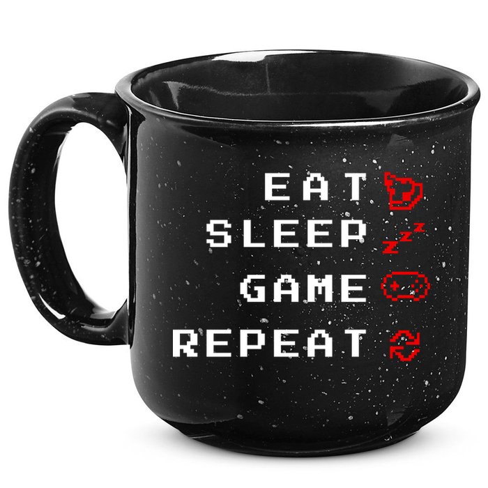 Eat Sleep Game Repeat 15oz Campfire Ceramic Mug