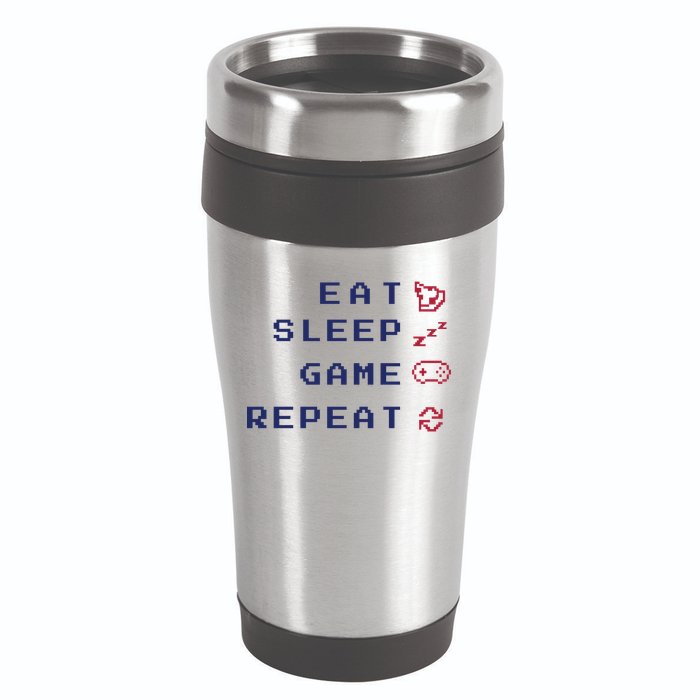 Eat Sleep Game Repeat 16oz Travel Tumbler