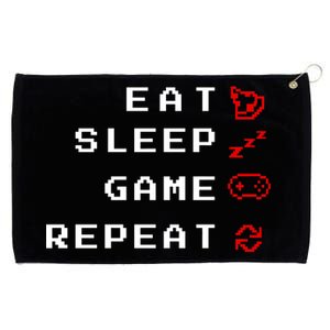 Eat Sleep Game Repeat Grommeted Golf Towel