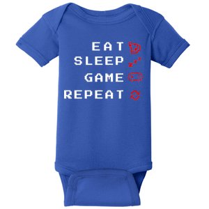 Eat Sleep Game Repeat Baby Bodysuit