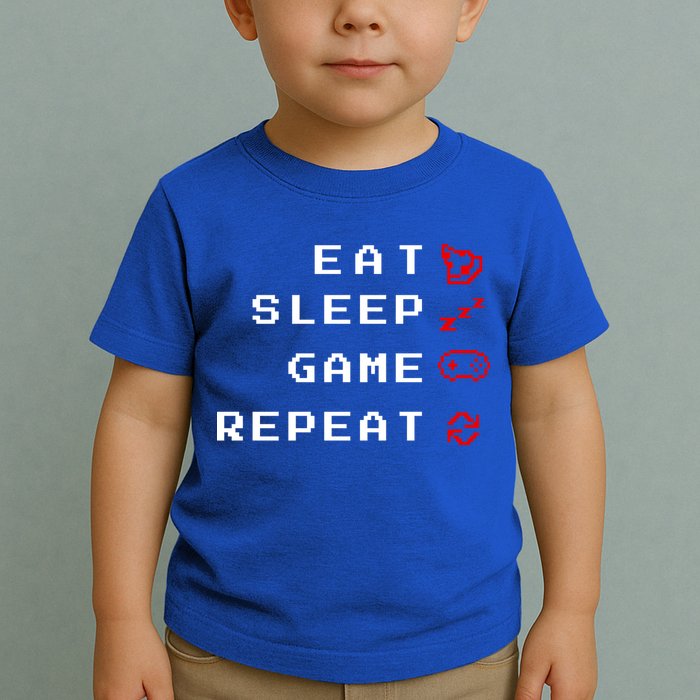 Eat Sleep Game Repeat Toddler T-Shirt