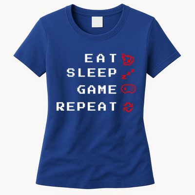 Eat Sleep Game Repeat Womens T-Shirt
