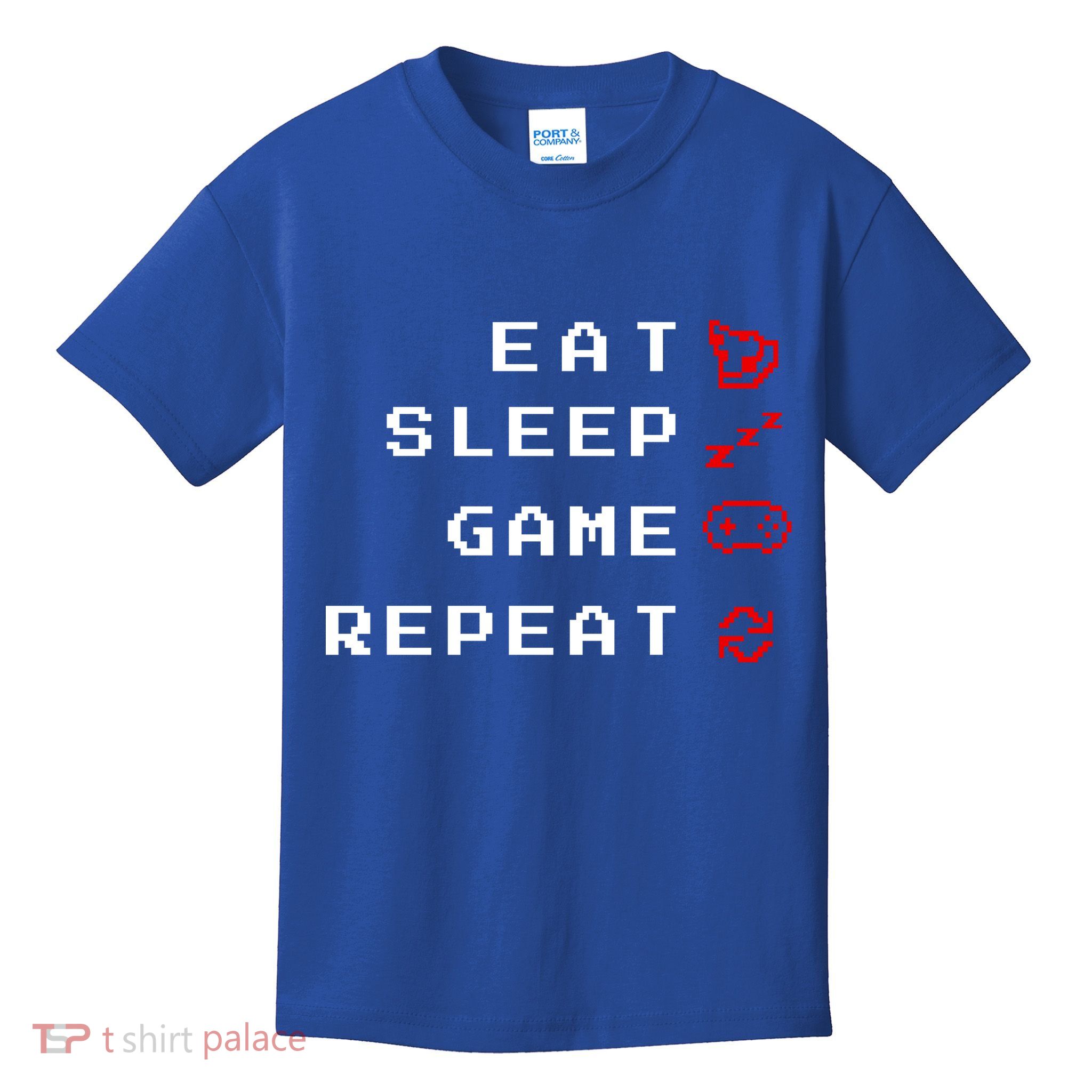 Eat Sleep Game Repeat Kids T-Shirt
