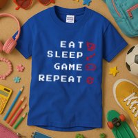 Eat Sleep Game Repeat Kids T-Shirt