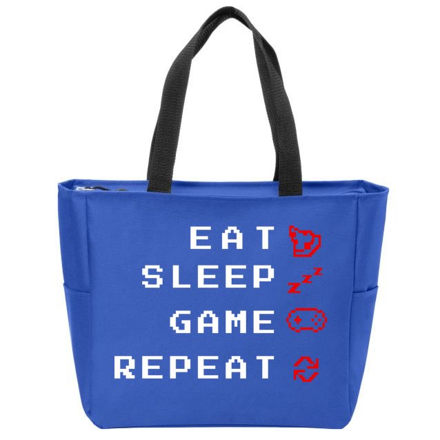 Eat Sleep Game Repeat Zip Tote Bag