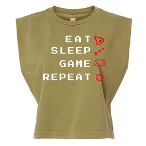 Eat Sleep Game Repeat Garment-Dyed Women's Muscle Tee