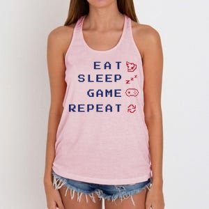 Eat Sleep Game Repeat Women's Knotted Racerback Tank