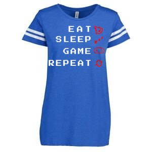 Eat Sleep Game Repeat Enza Ladies Jersey Football T-Shirt