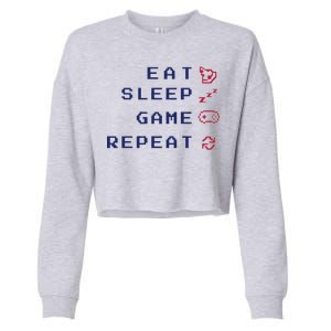 Eat Sleep Game Repeat Cropped Pullover Crew