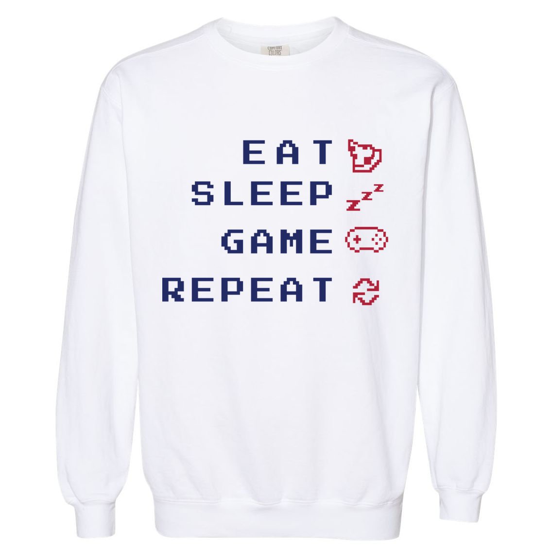 Eat Sleep Game Repeat Garment-Dyed Sweatshirt