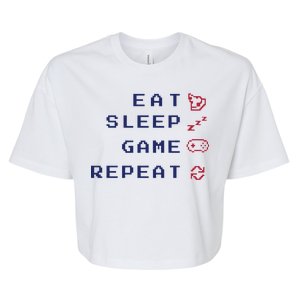 Eat Sleep Game Repeat Bella+Canvas Jersey Crop Tee