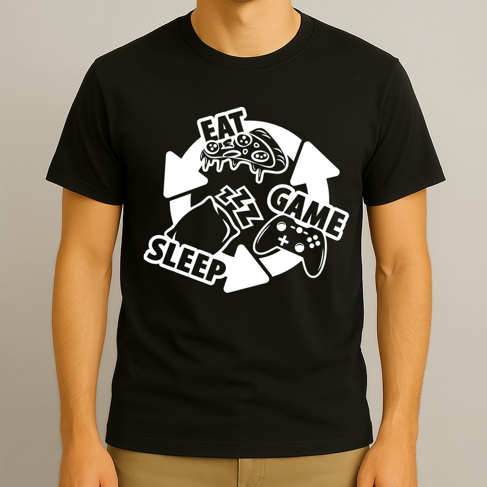 Eat Sleep Game Repeat Funny Gamer T-Shirt
