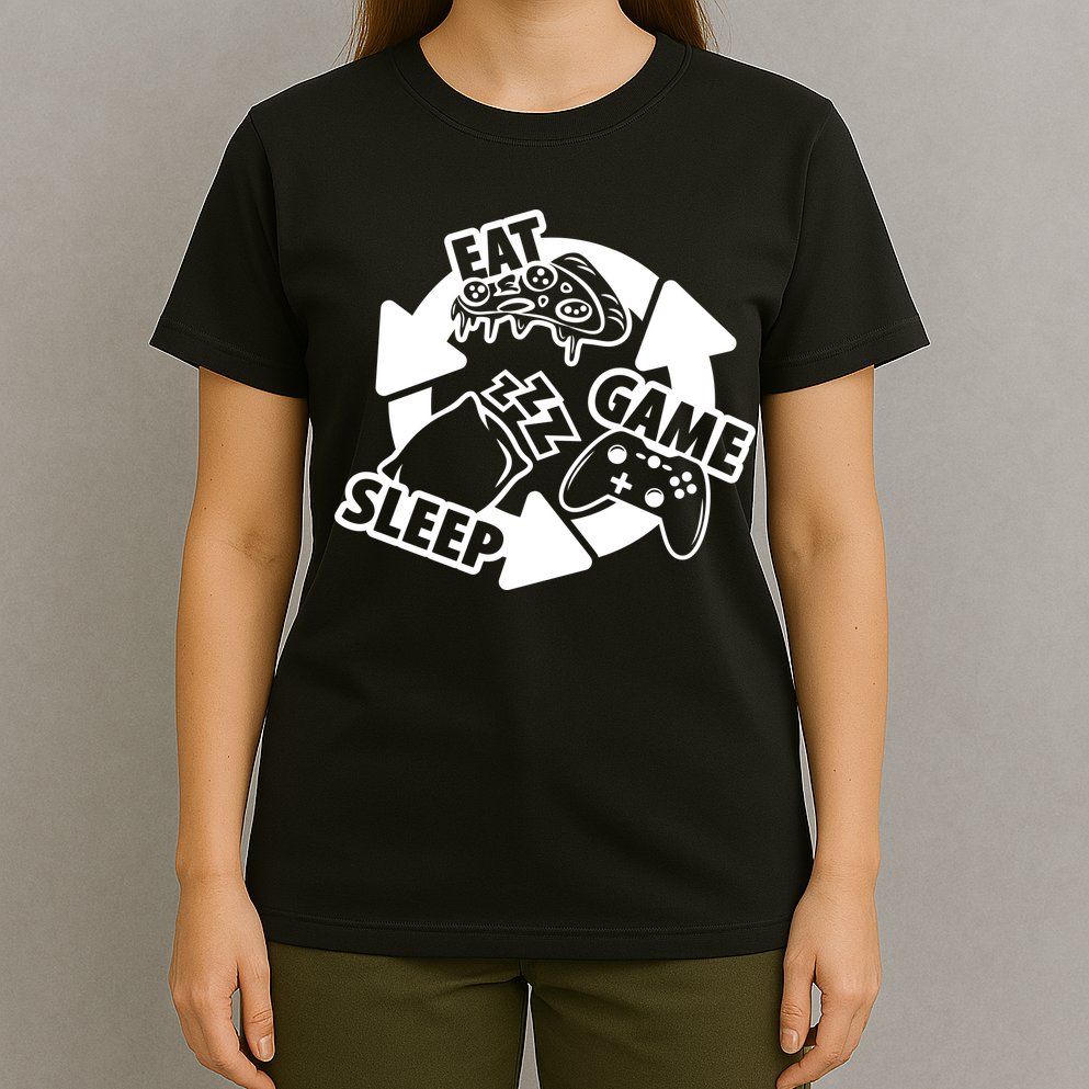 Eat Sleep Game Repeat Funny Gamer T-Shirt