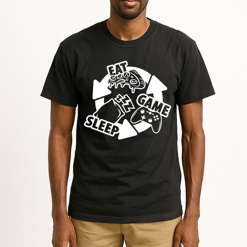 Eat Sleep Game Repeat Funny Gamer Tall T-Shirt