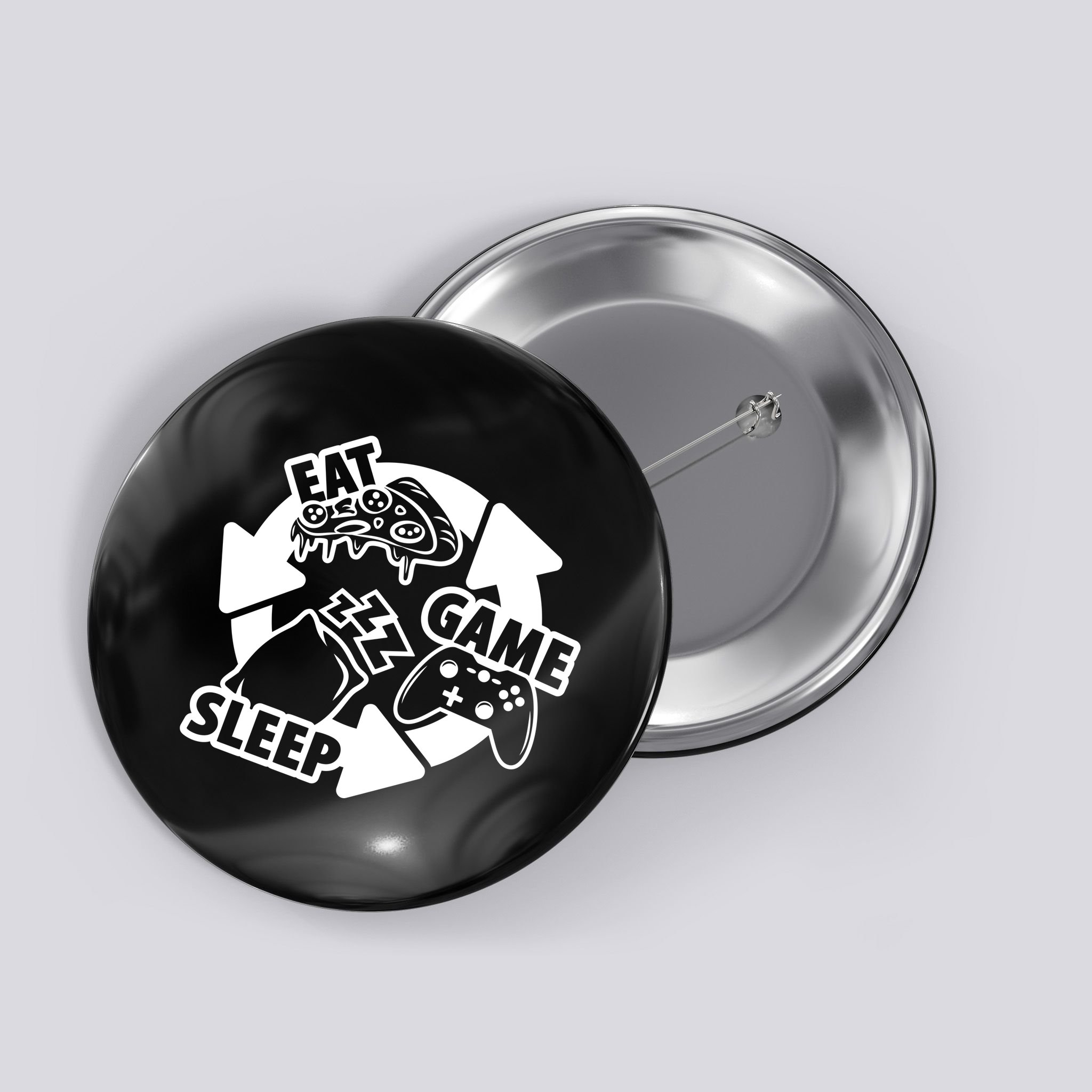 Eat Sleep Game Repeat Funny Gamer Button