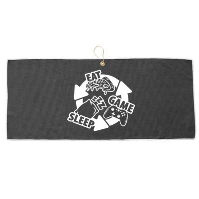 Eat Sleep Game Repeat Funny Gamer Large Microfiber Waffle Golf Towel