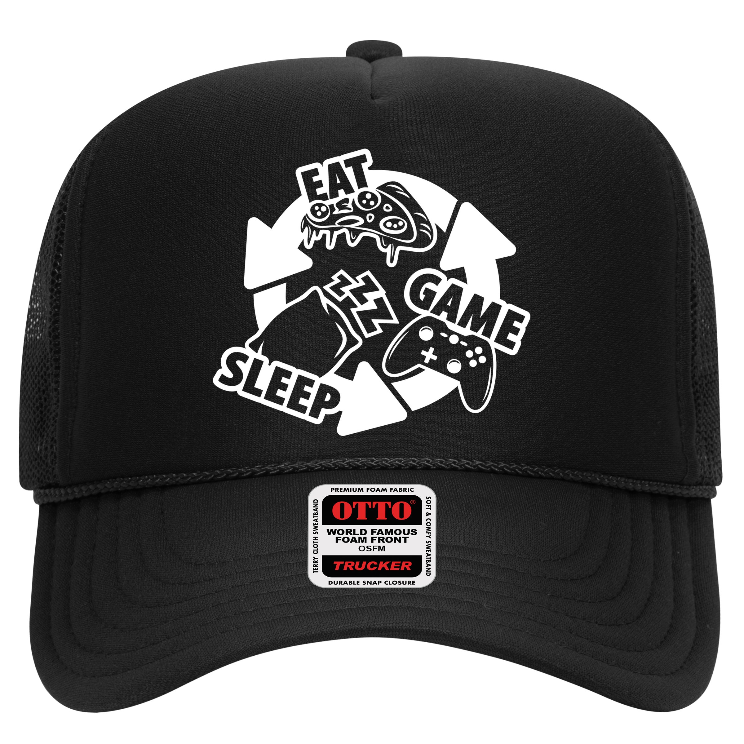 Eat Sleep Game Repeat Funny Gamer Hat