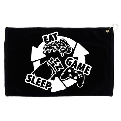 Eat Sleep Game Repeat Funny Gamer Grommeted Golf Towel