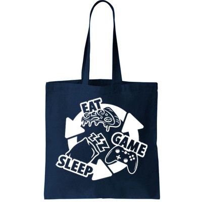 Eat Sleep Game Repeat Funny Gamer Tote Bag