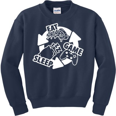 Eat Sleep Game Repeat Funny Gamer Kids Sweatshirt