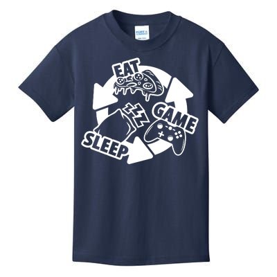 Eat Sleep Game Repeat Funny Gamer Kids T-Shirt